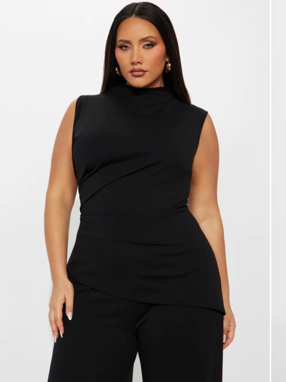 Jumpsuit  Mock Neck Top